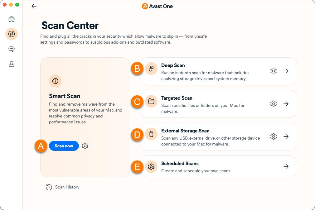 Avast One Scan Center
