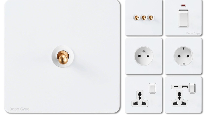 White panel with brass toggle