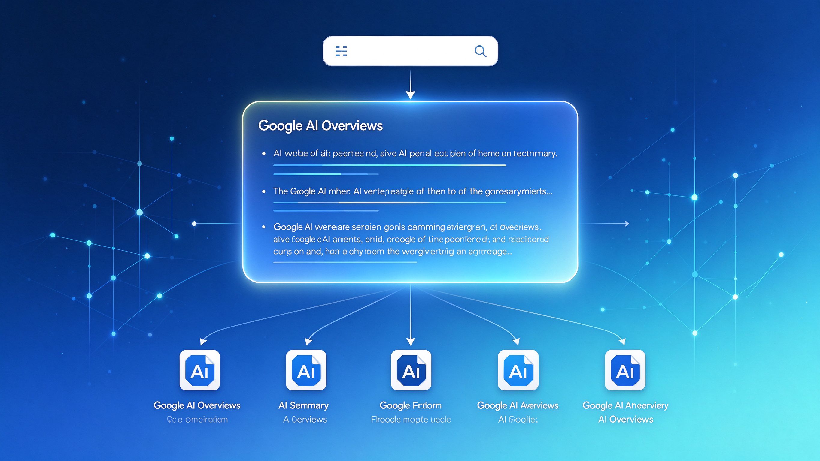 Google AI Overviews摘要机制示意图