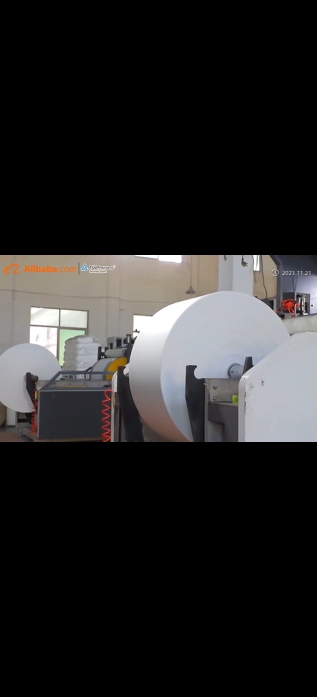 Bag material roll processing line