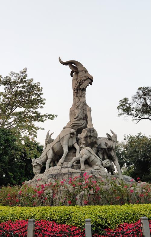 The Five Rams Sculpture in Yuexiu Park, the symbol of Guangzhou