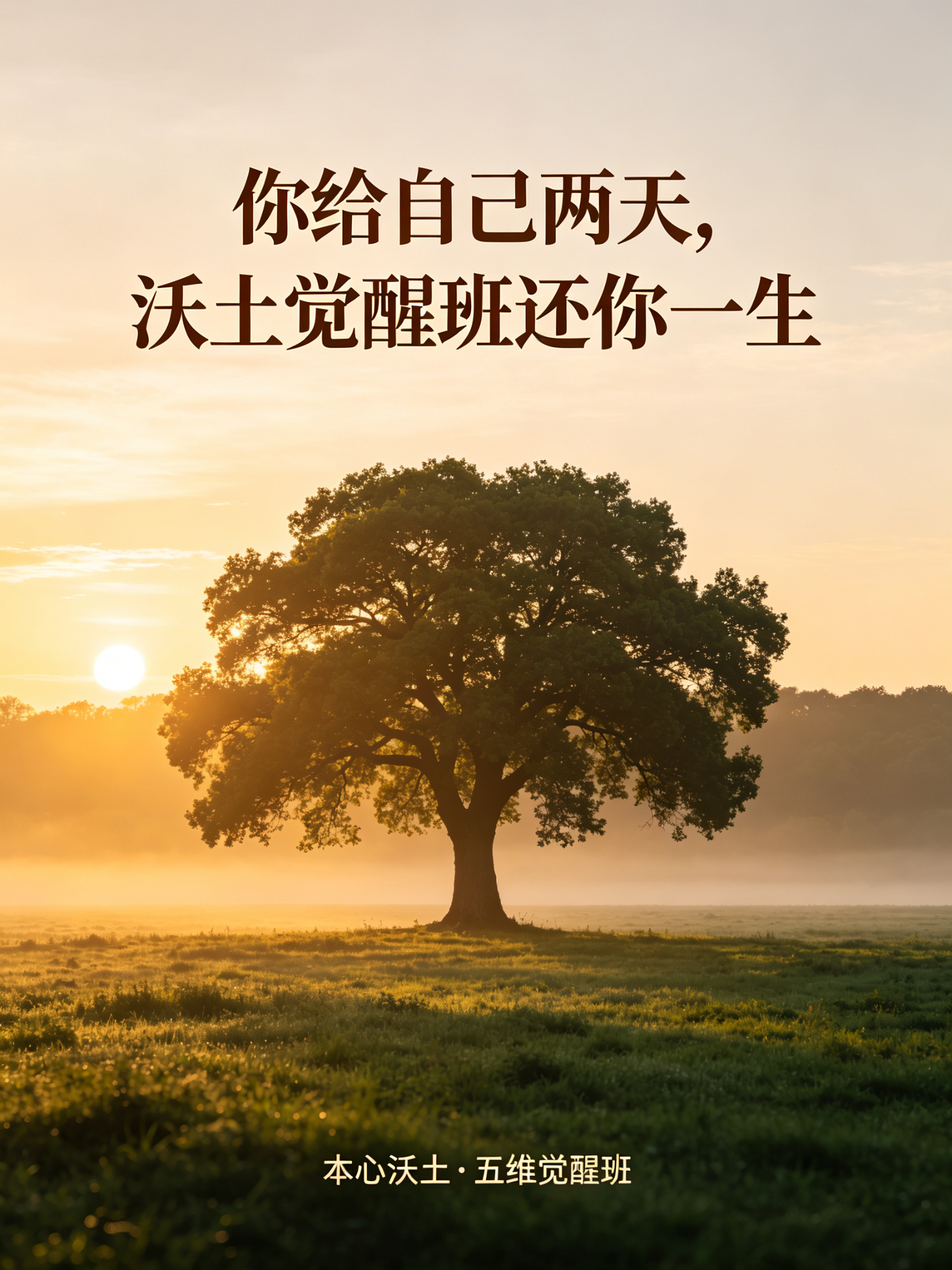 行动引导 · 你给自己两天，沃土觉醒班还你一生