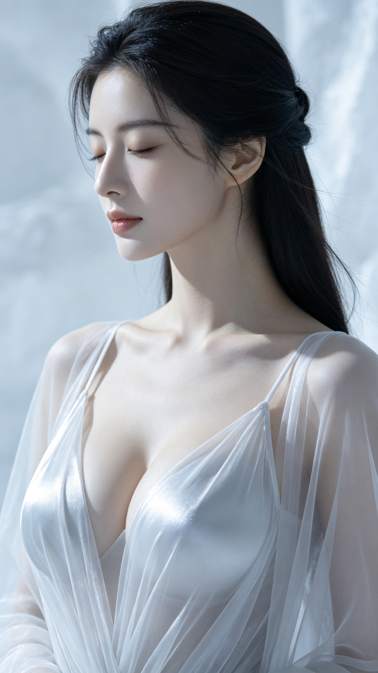 闭眼侧脸