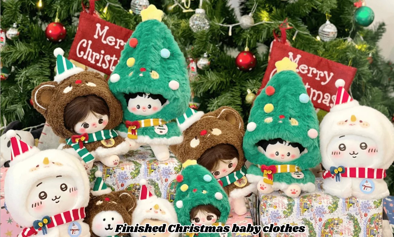 Custom seasonal Christmas plush dolls in festive costumes and outfits