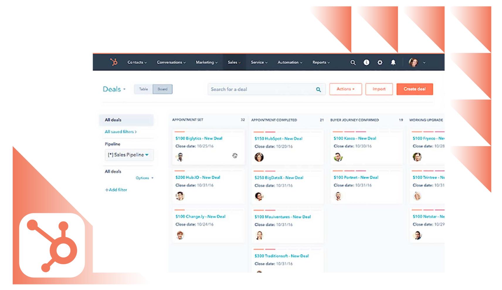 HubSpot sales pipeline board
