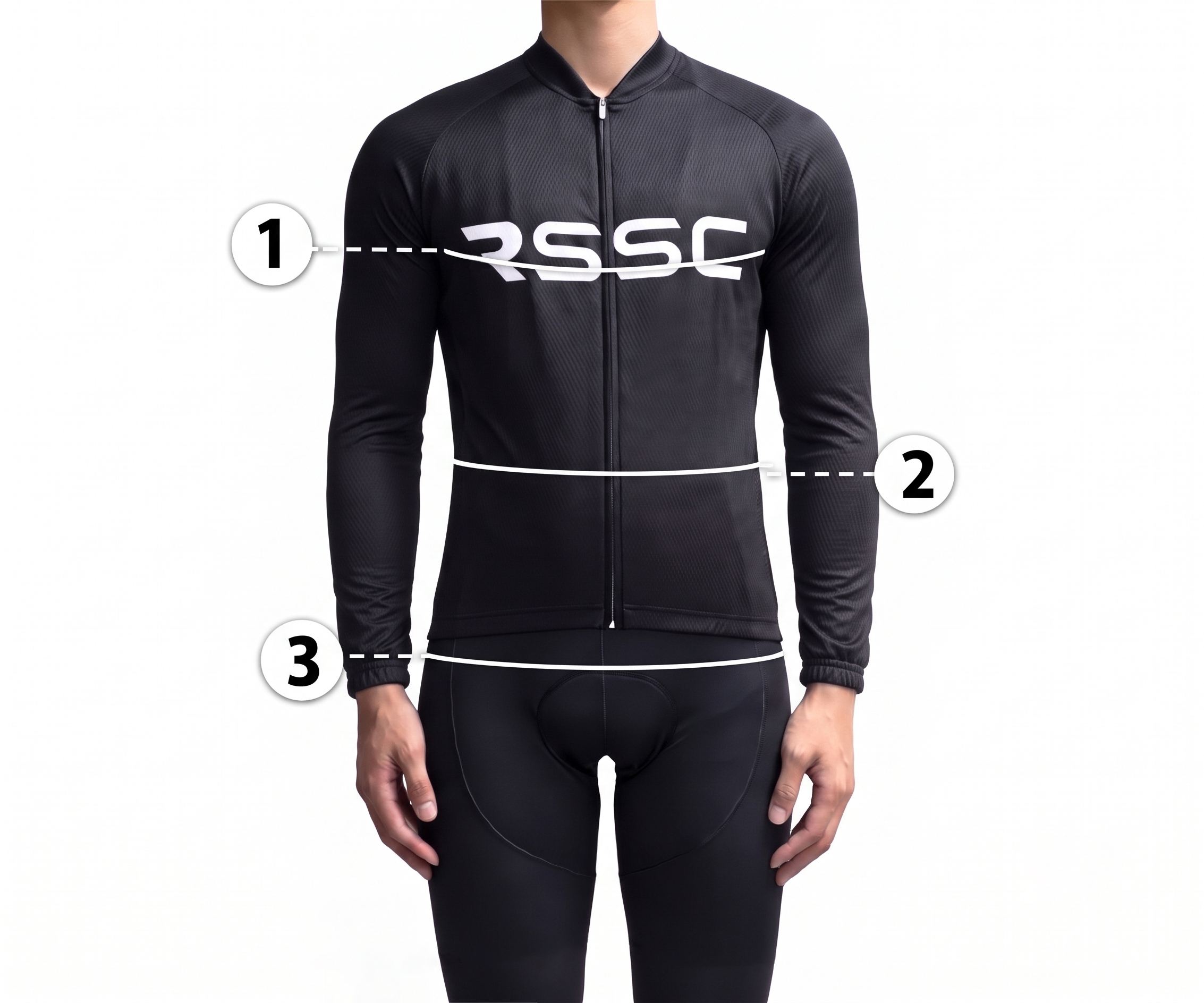Guida alle misure per la maglia da ciclismo da uomo a manica lunga