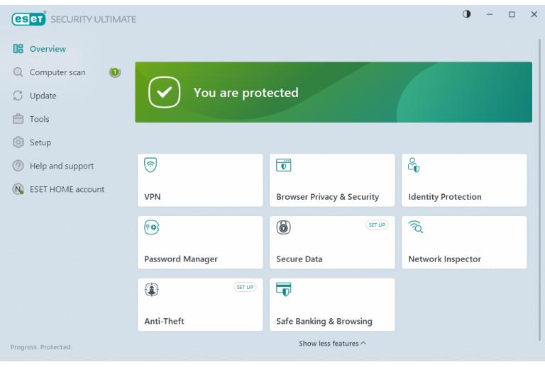 ESET Home Security Ultimate dashboard