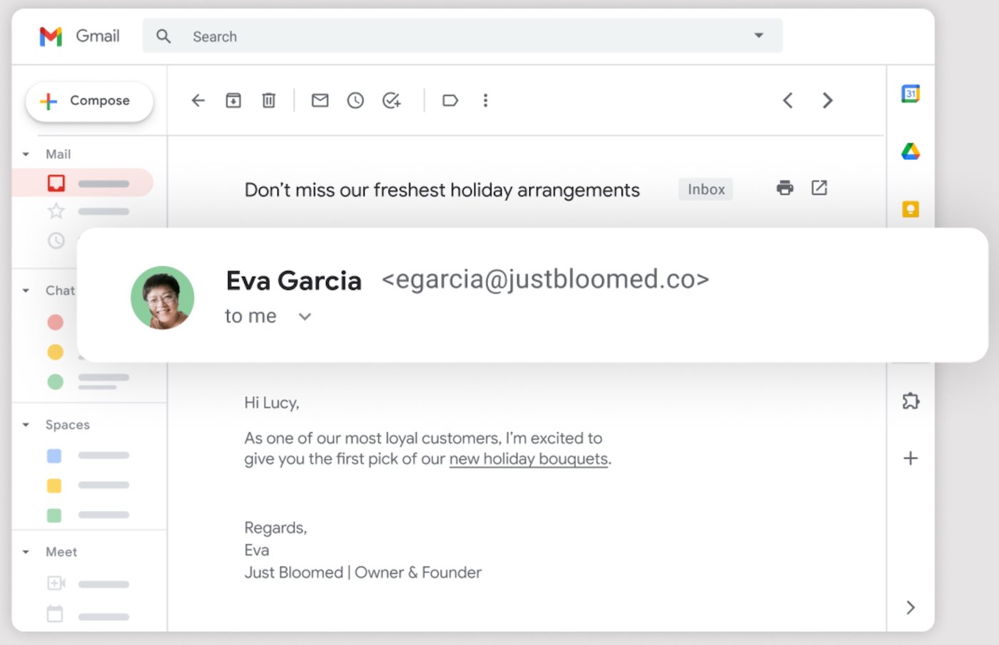 Google Workspace business email in Gmail