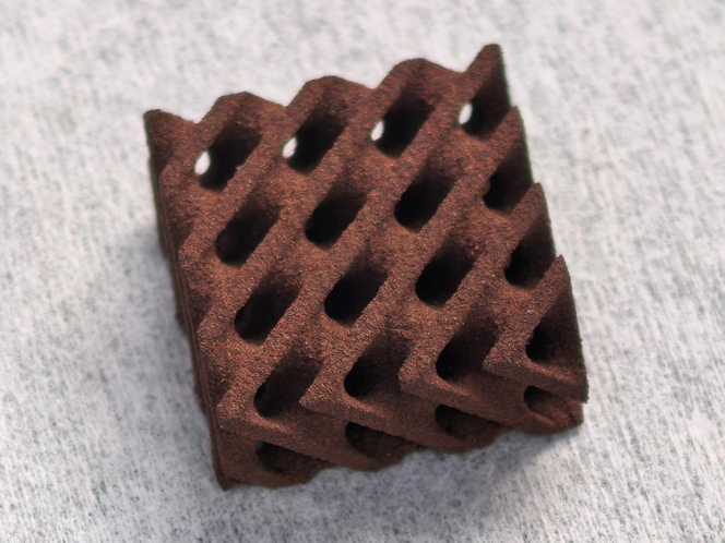 铜覆金刚石3D打印模型烧结前效果