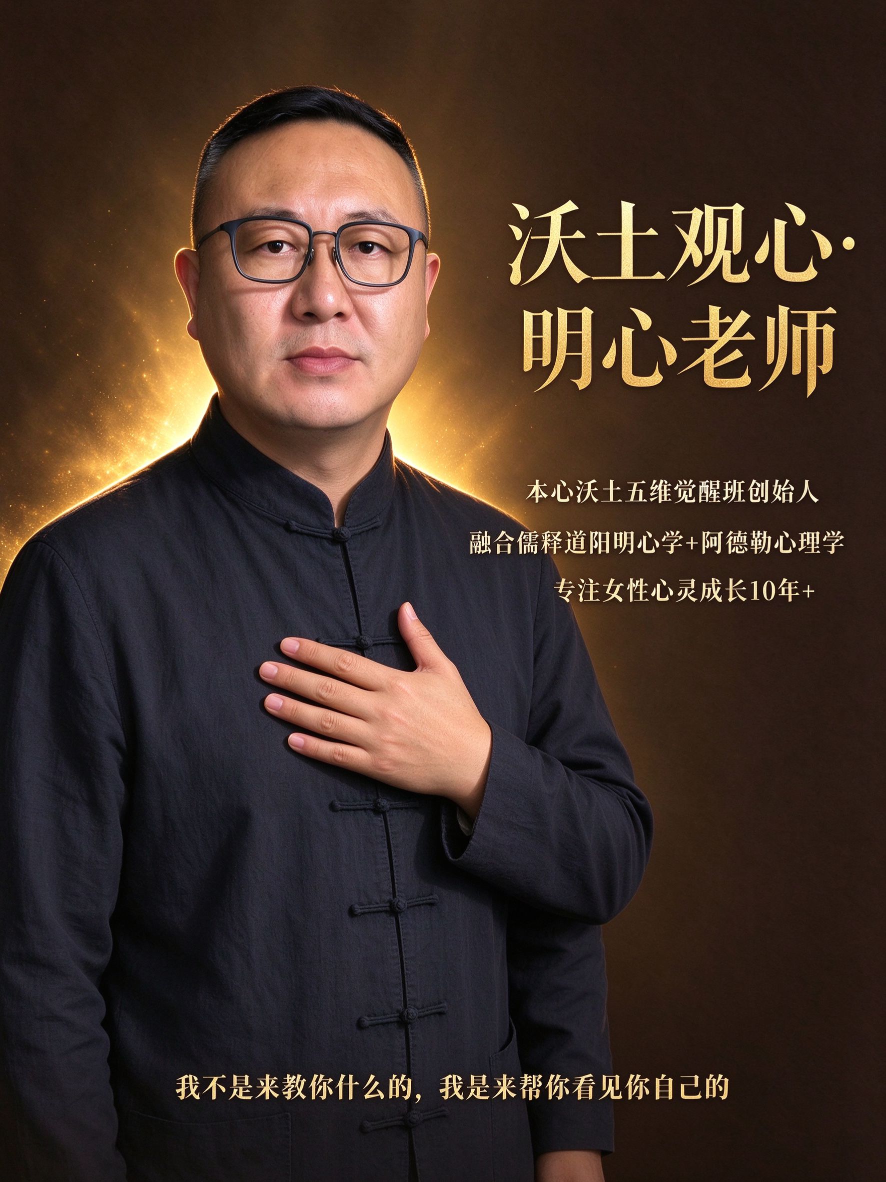 单手放胸前 · 半身像