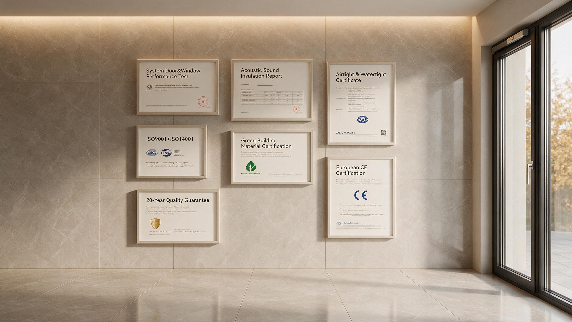Certified quality certificate wall