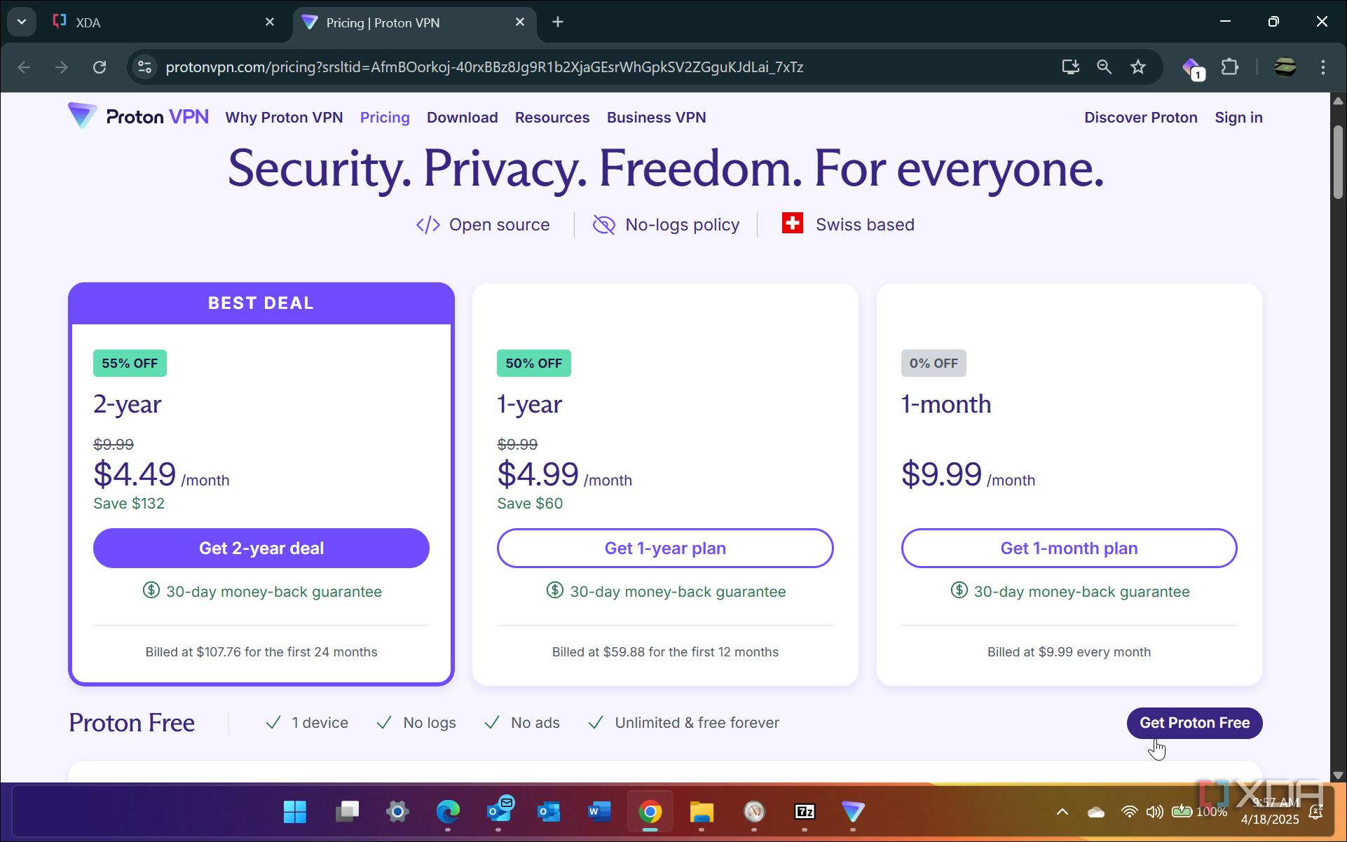 Proton VPN pricing plans