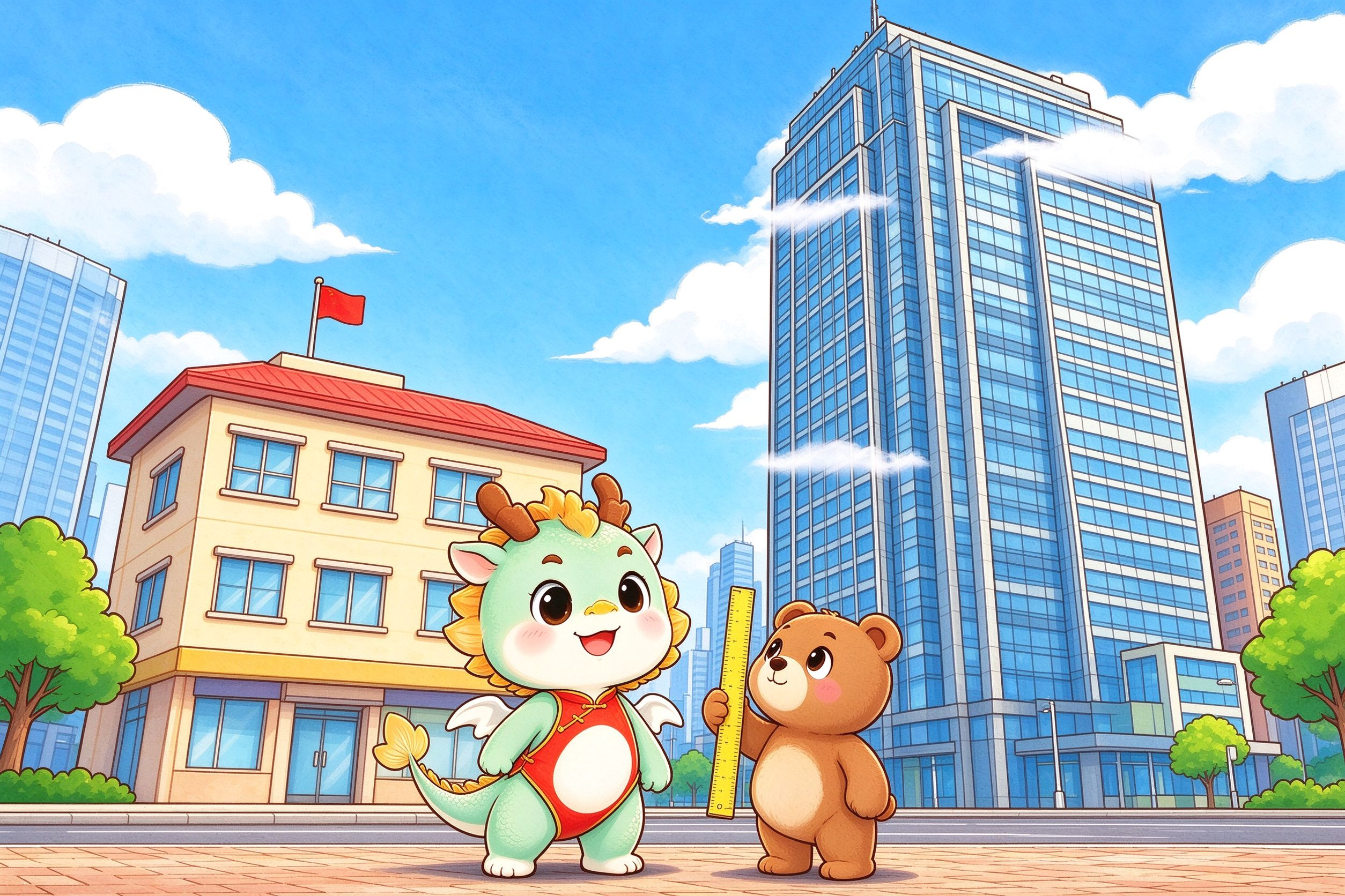 两栋楼比高高