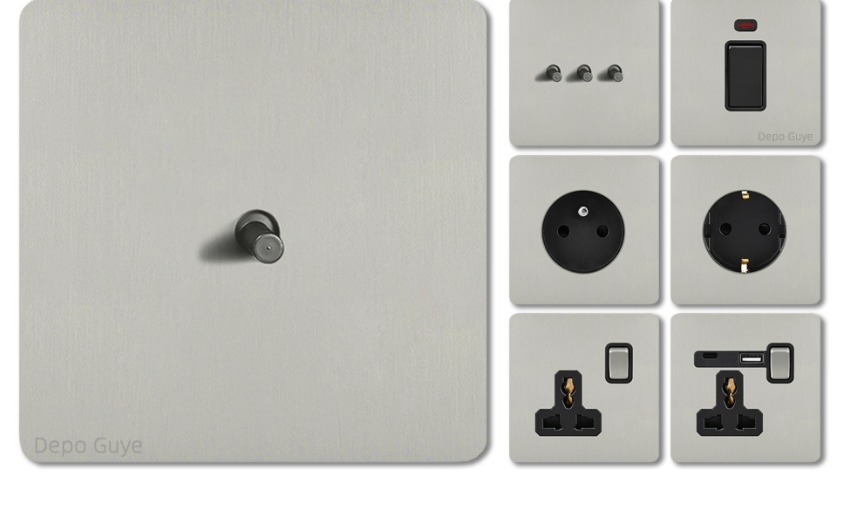 Brushed silver toggle panel