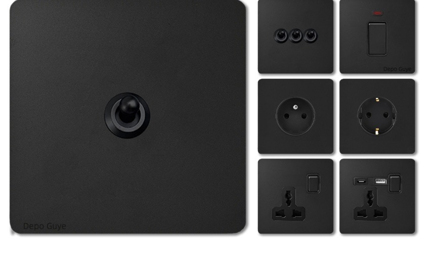 Matte black toggle panel