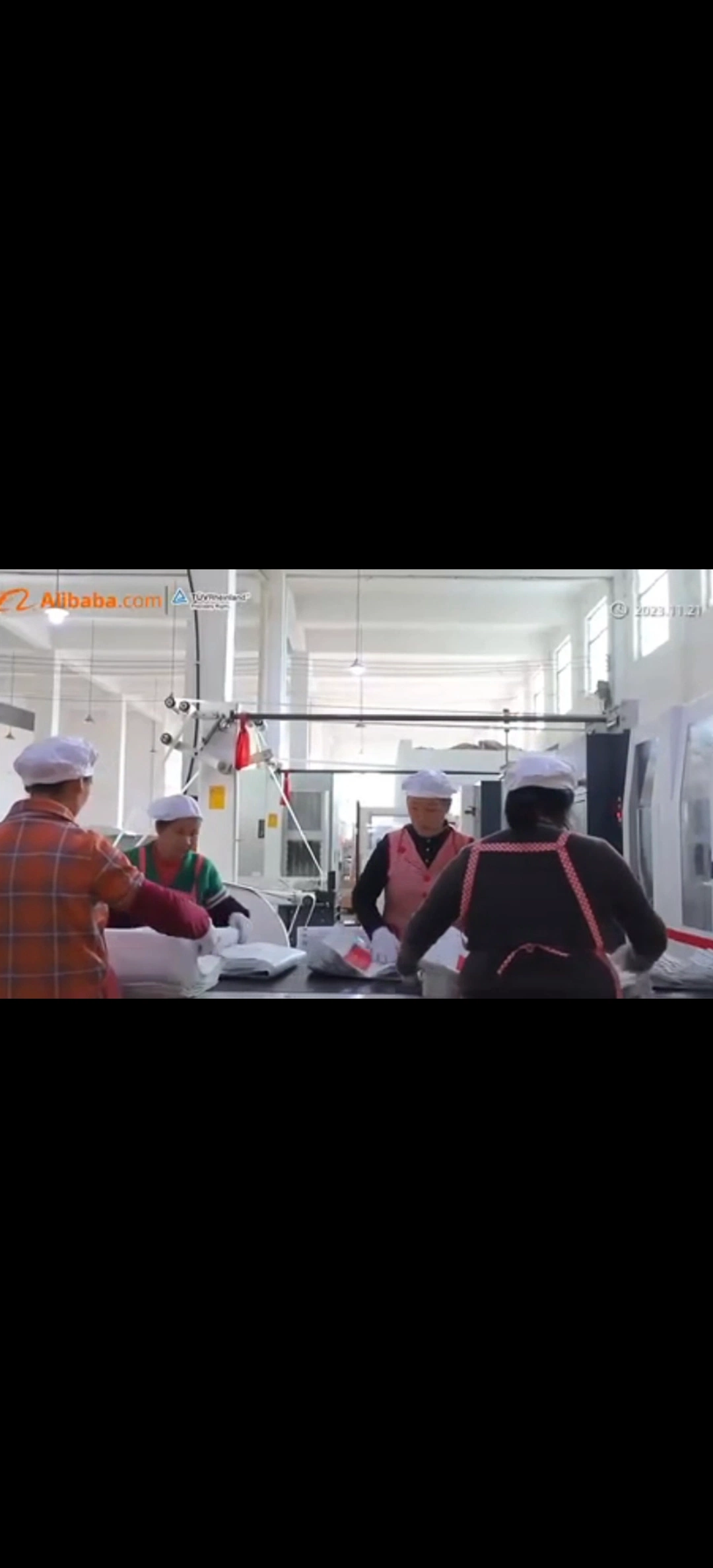 Workers operating in the production workshop