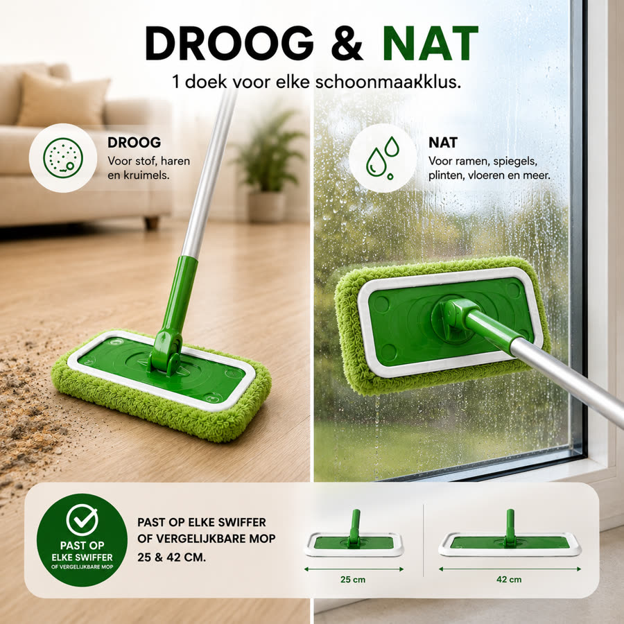 Droog en nat gebruiken voor elke schoonmaakklus