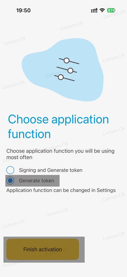 选择 Generate token 模式