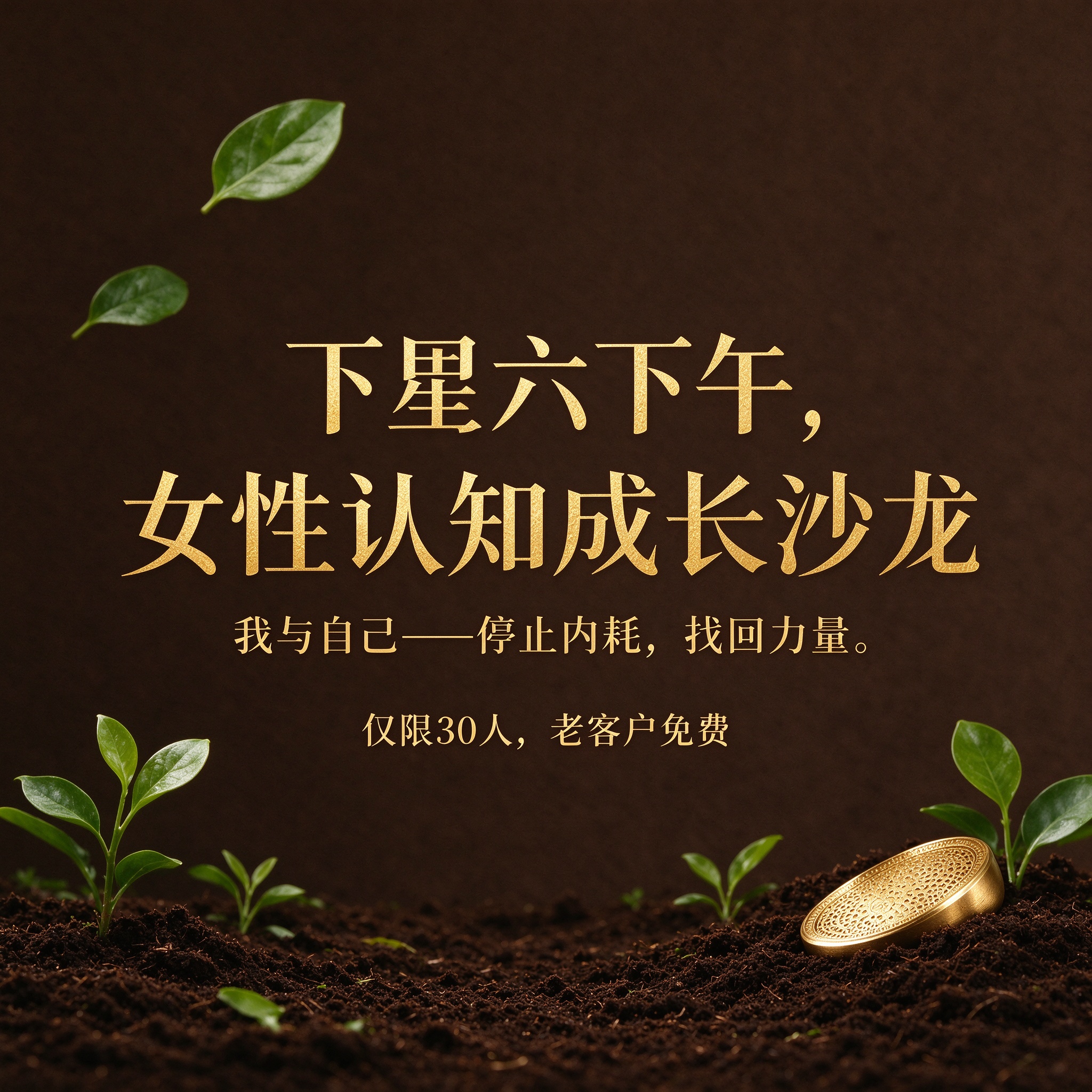 下周六下午 · 女性认知成长沙龙