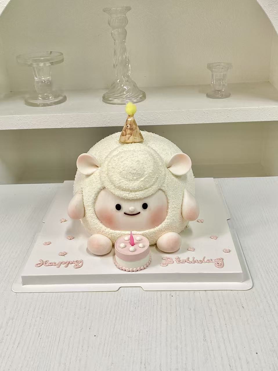 卡通小羊生日蛋糕定制案例
