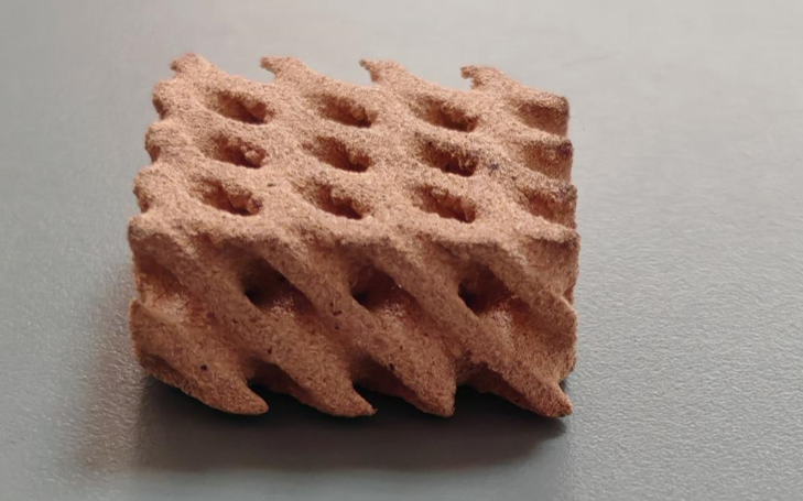 铜覆金刚石3D打印模型烧结后效果