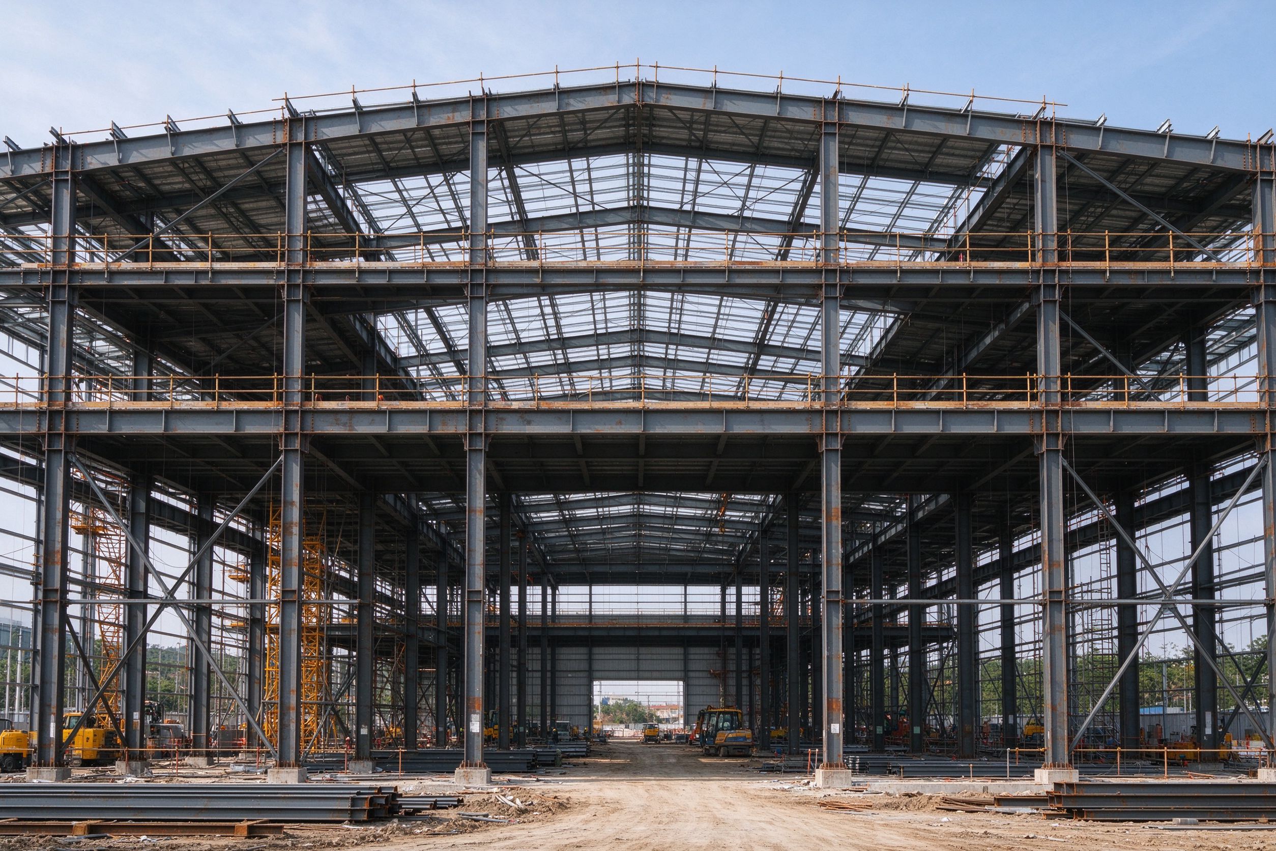 Steel structure building frame