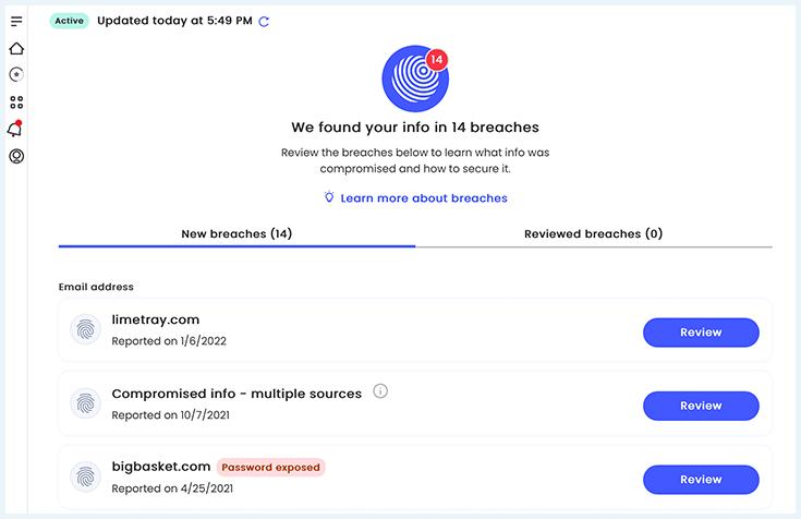 McAfee dark web breach results
