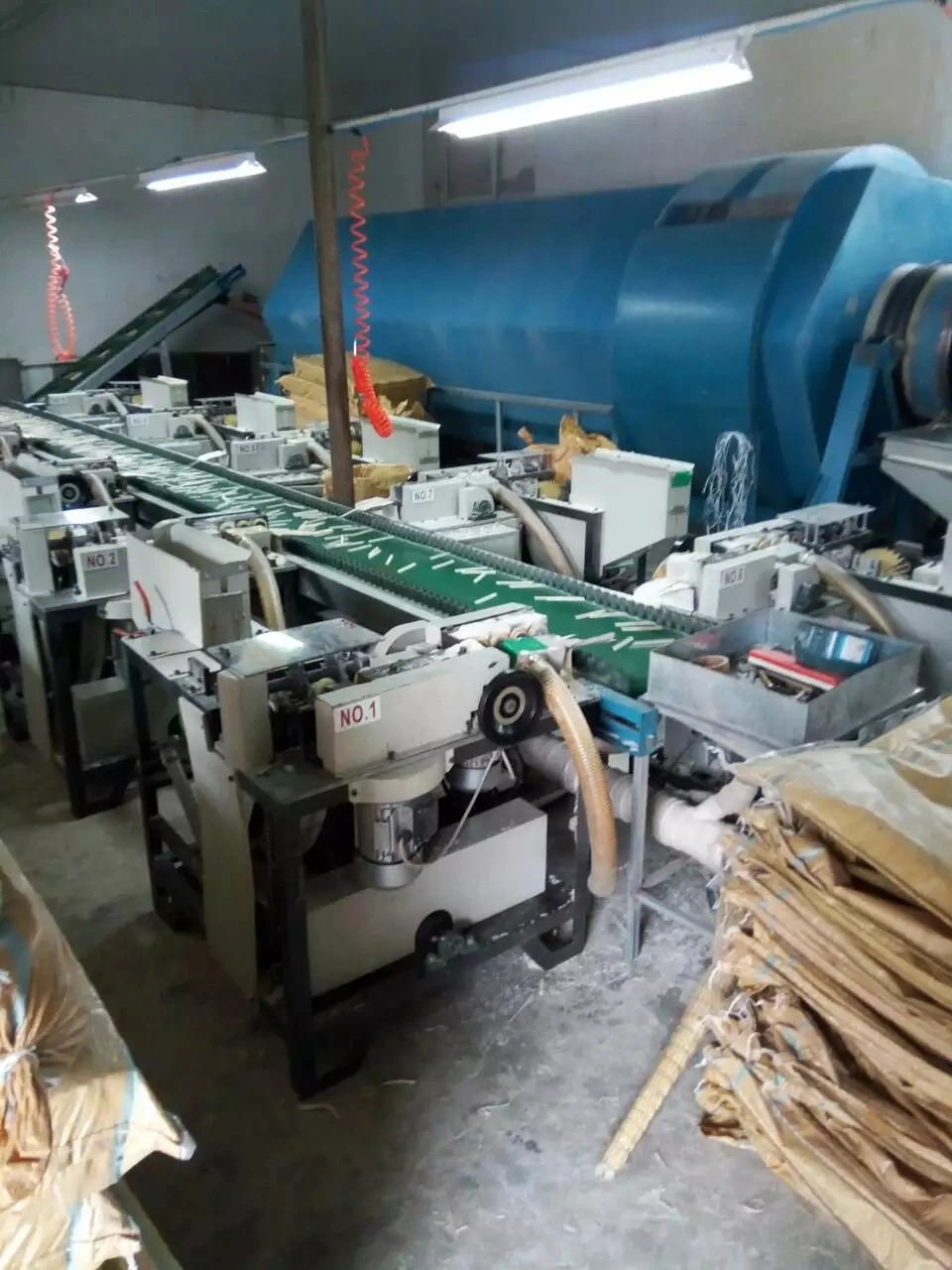 Automated production line with conveyor and numbered stations in our factory
