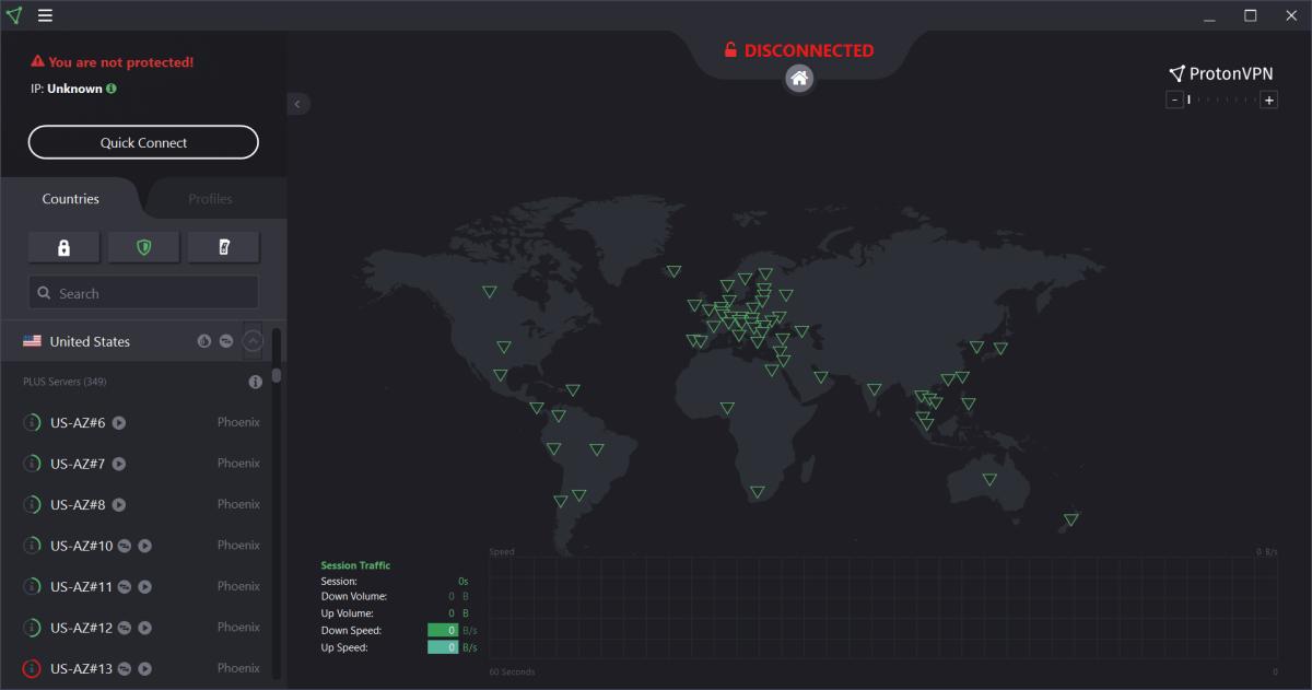Proton VPN US server list