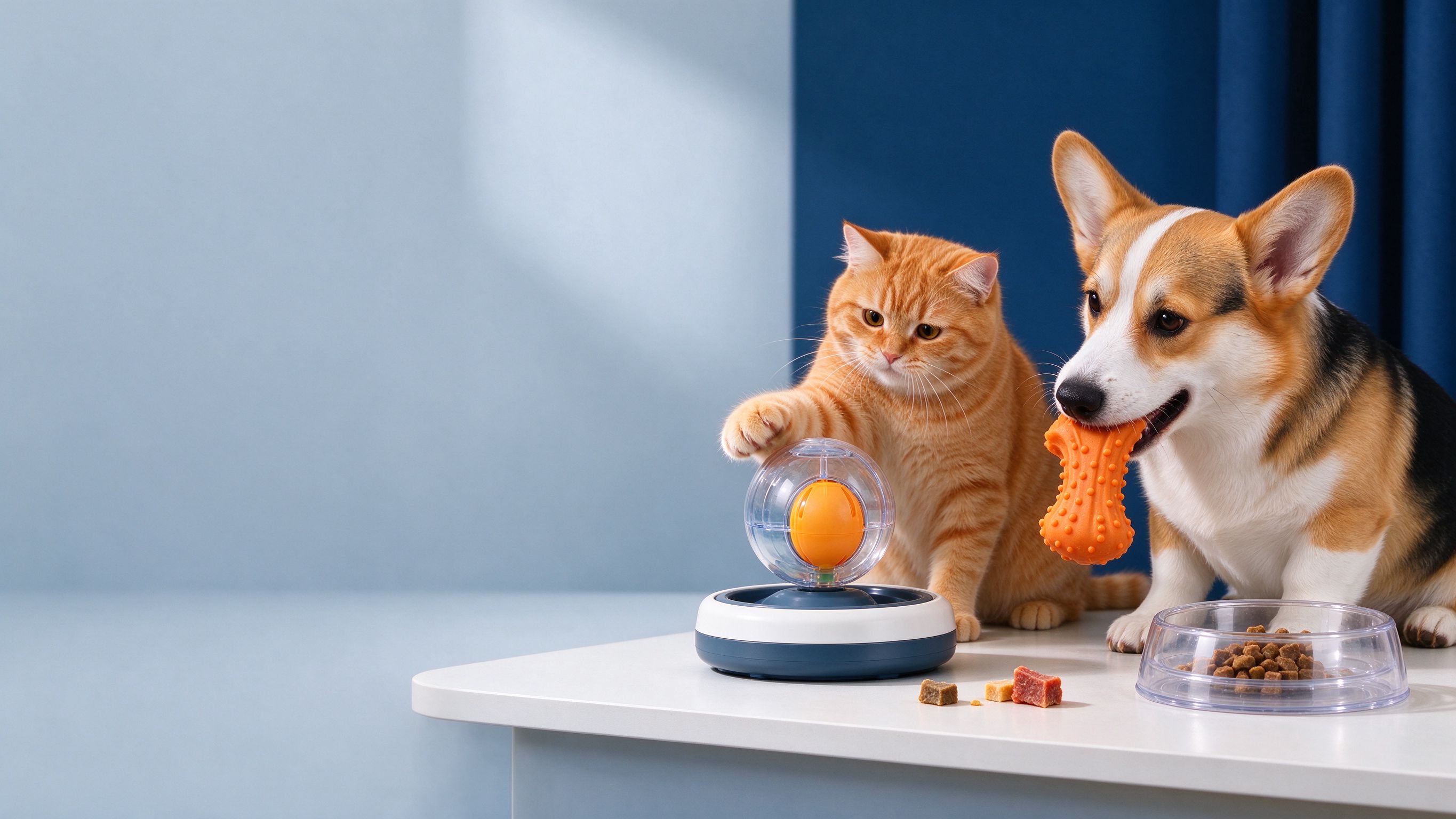 Cats and dogs playing with Funsu pet toys