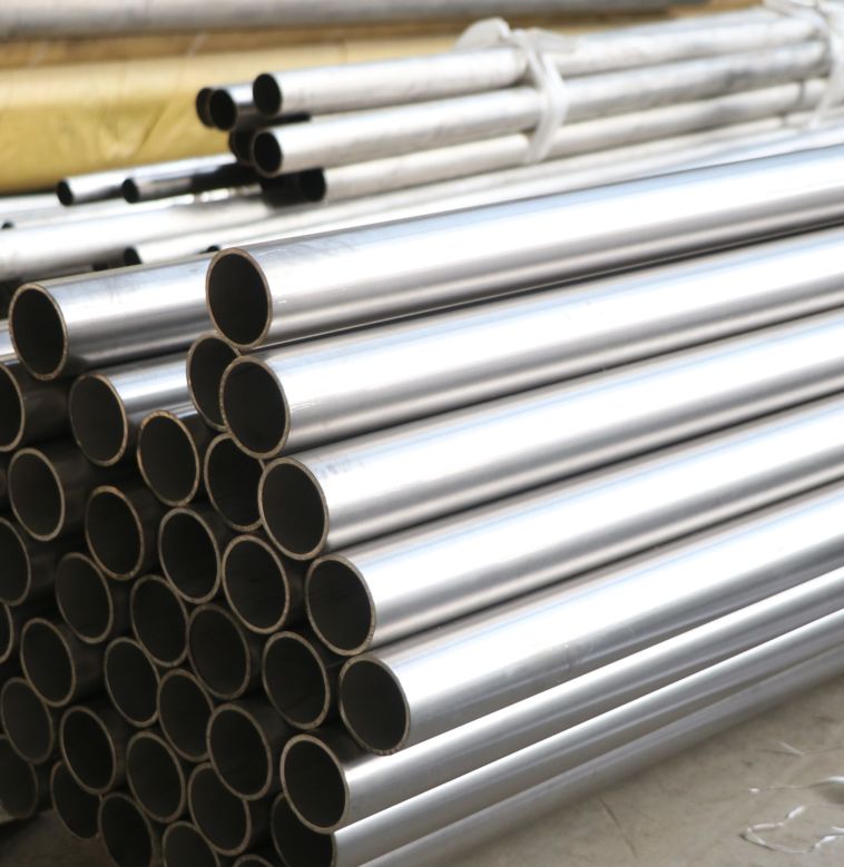 Titanium tubes stacked