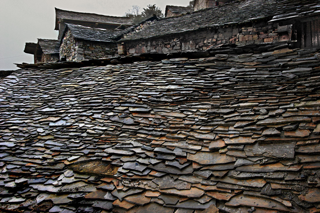 Slate-roofed Buyi houses of Shitouzhai Stone Village, Zhenning