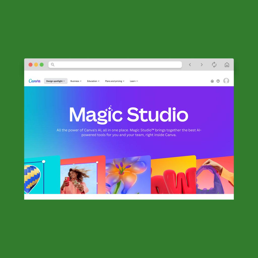 Canva Magic Studio page