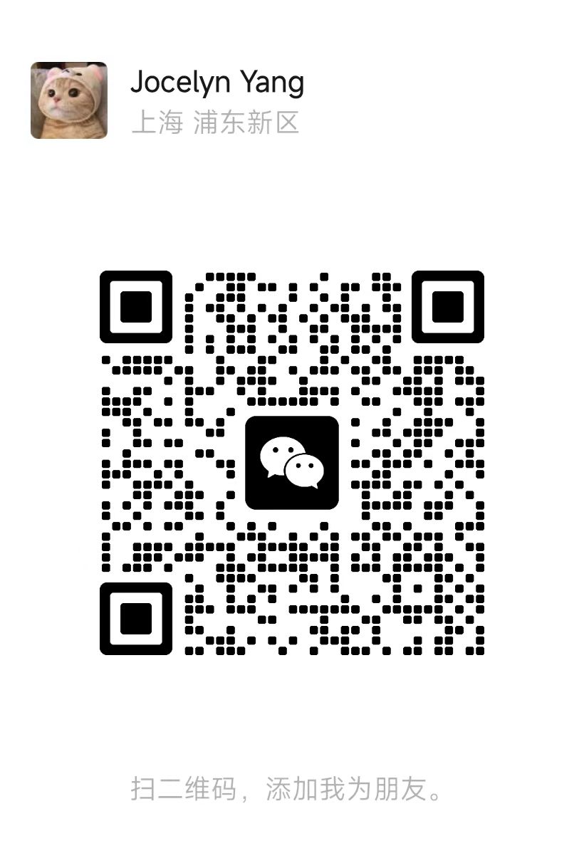 WeChat QR code — add Jocelyn Yang to book