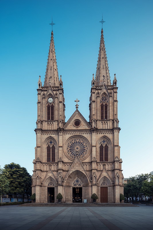 The all-granite Gothic Sacred Heart Cathedral on Yide Road