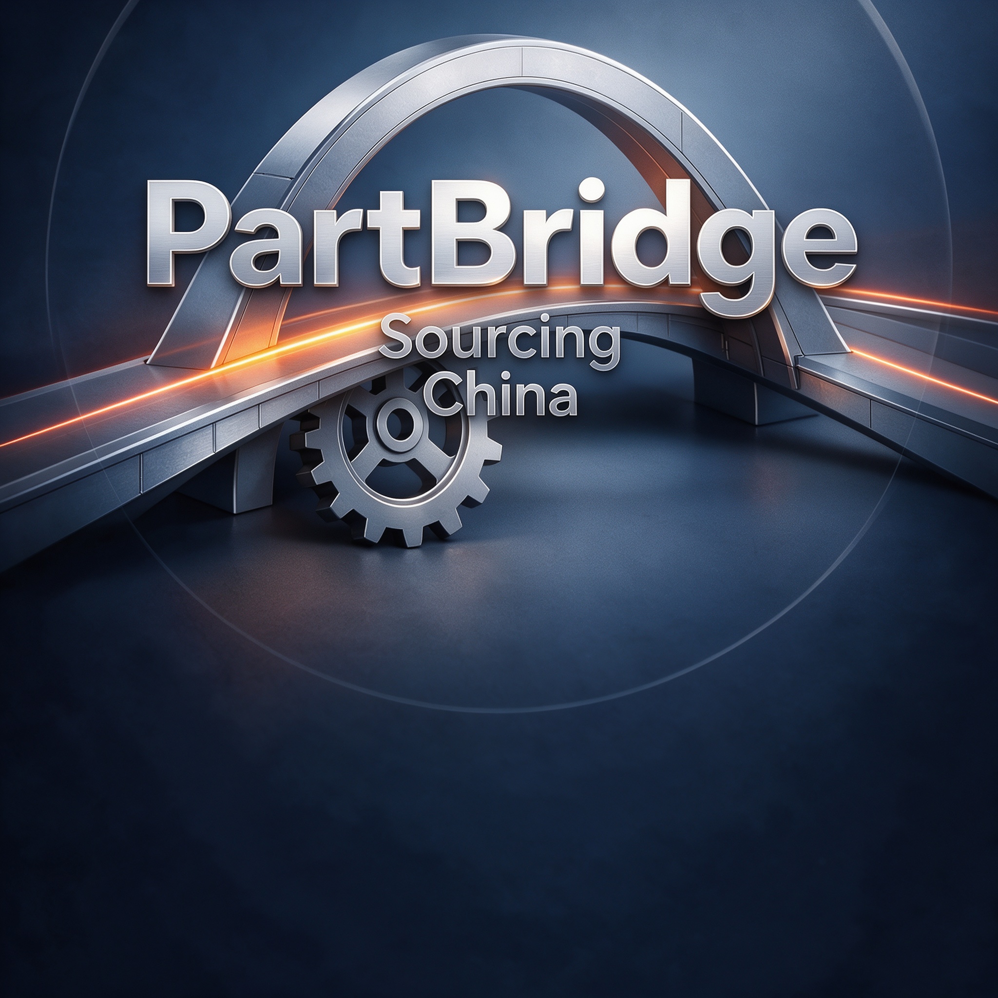 PartBridge Sourcing brand mark — a bridge arching over an industrial gear