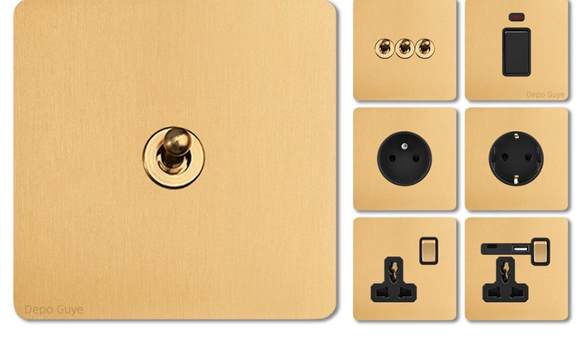 Brushed gold toggle panel